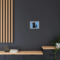 Adorable Black Cat Framed Canvas Art – Perfect for Cat Lovers - FloofChonk