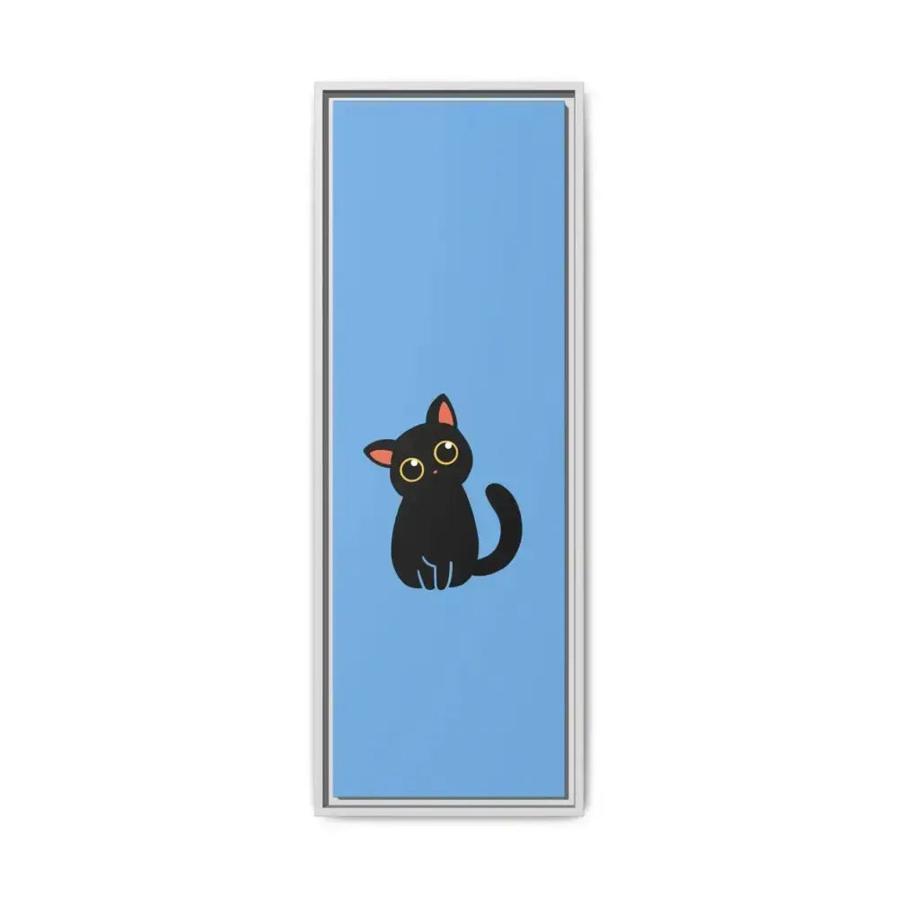Adorable Black Cat Framed Canvas Art – Perfect for Cat Lovers - FloofChonk