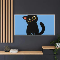 Adorable Black Cat Framed Canvas Art – Perfect for Cat Lovers - FloofChonk