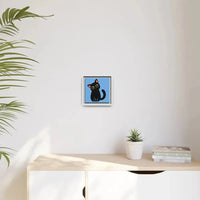 Adorable Black Cat Framed Canvas Art – Perfect for Cat Lovers - FloofChonk