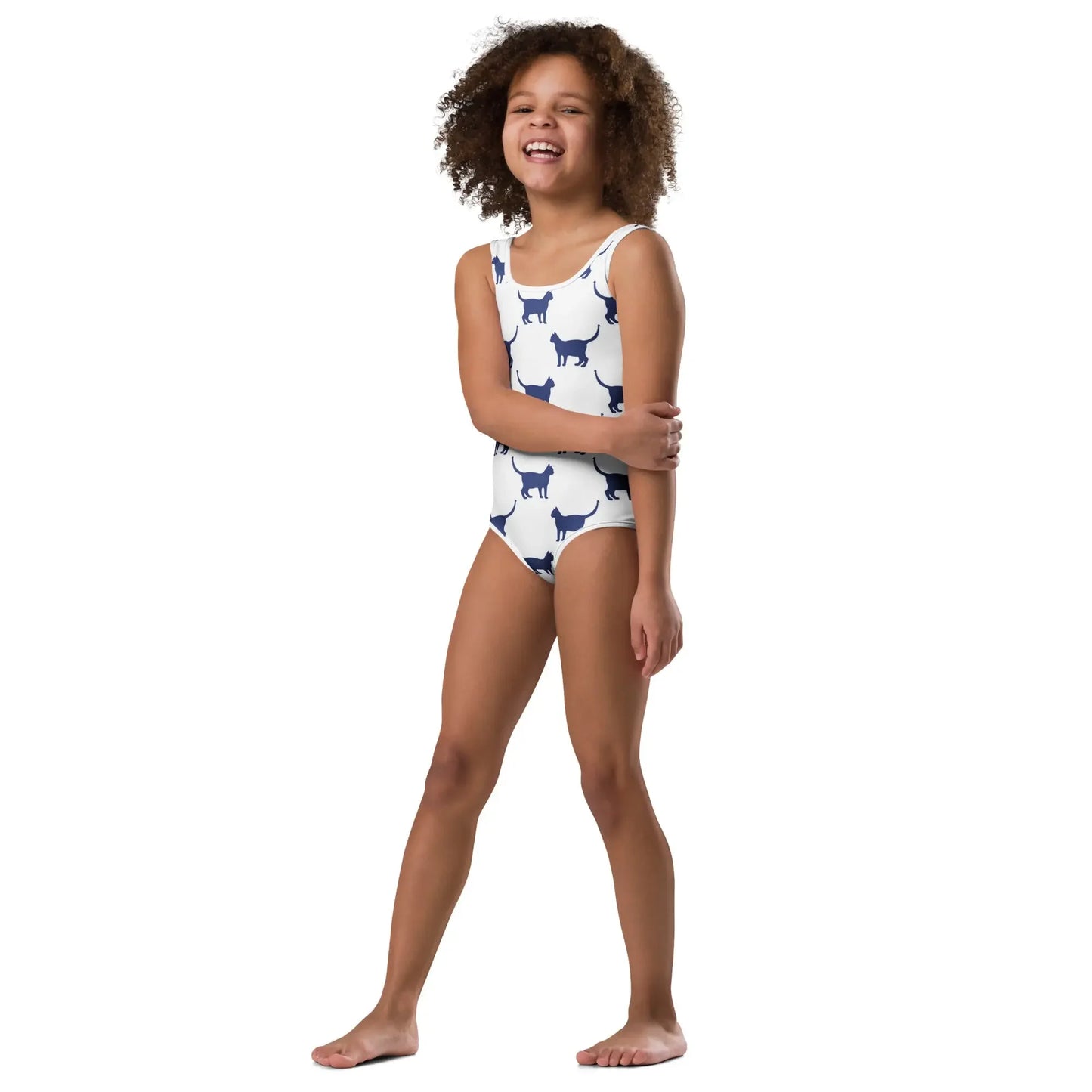 All-Over Print Kitty Cat Kids Swimsuit - FloofChonk
