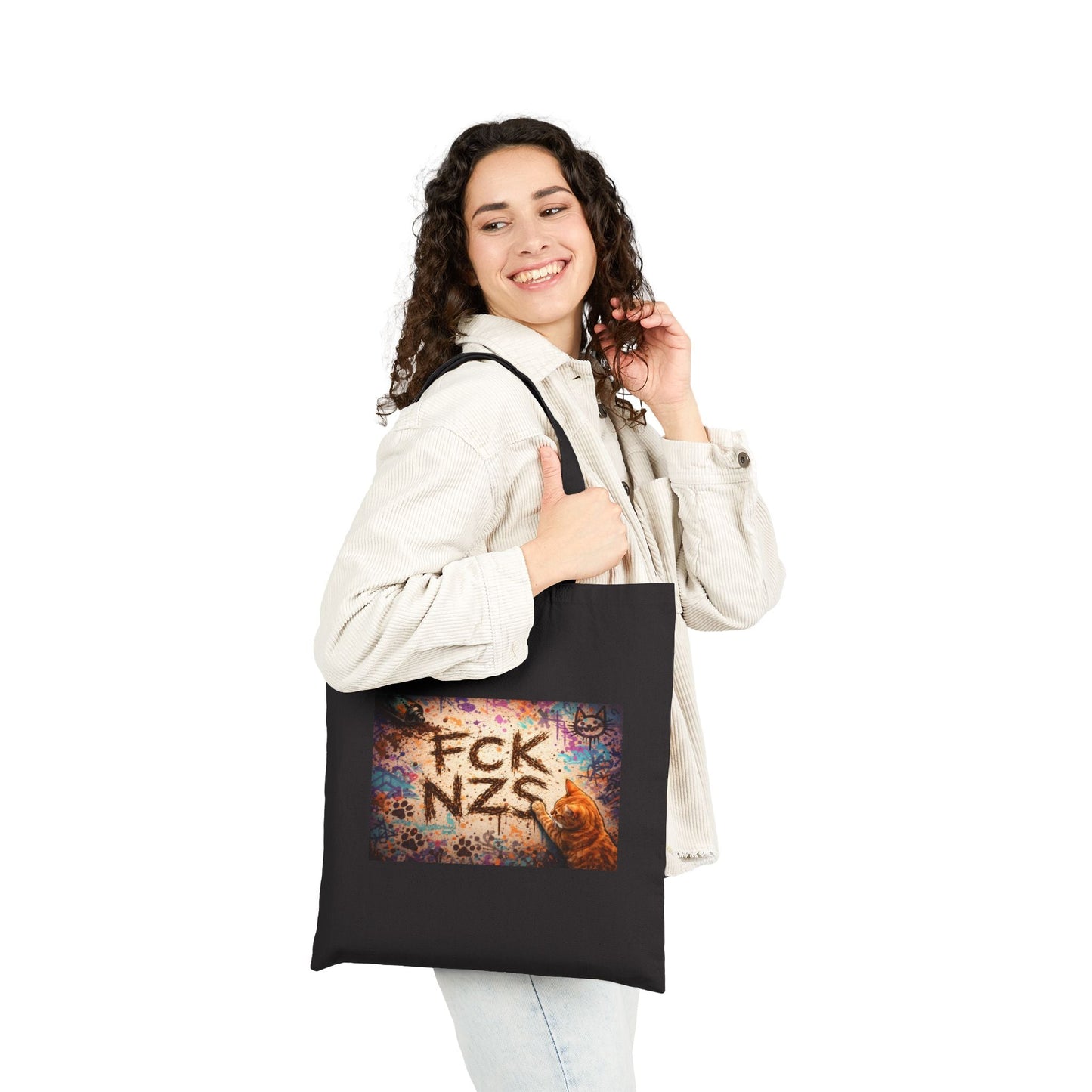 Anti - Nazi FCK NZS Canvas Tote Bag — Political Protest Cotton Shopper - FloofChonk