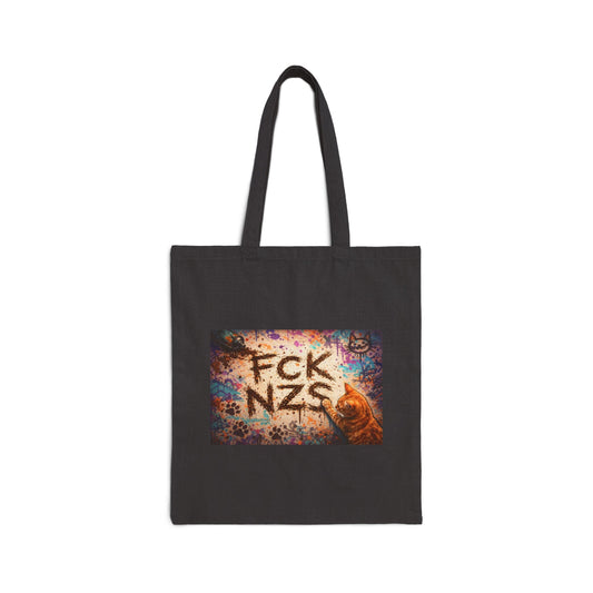 Anti - Nazi FCK NZS Canvas Tote Bag — Political Protest Cotton Shopper - FloofChonk