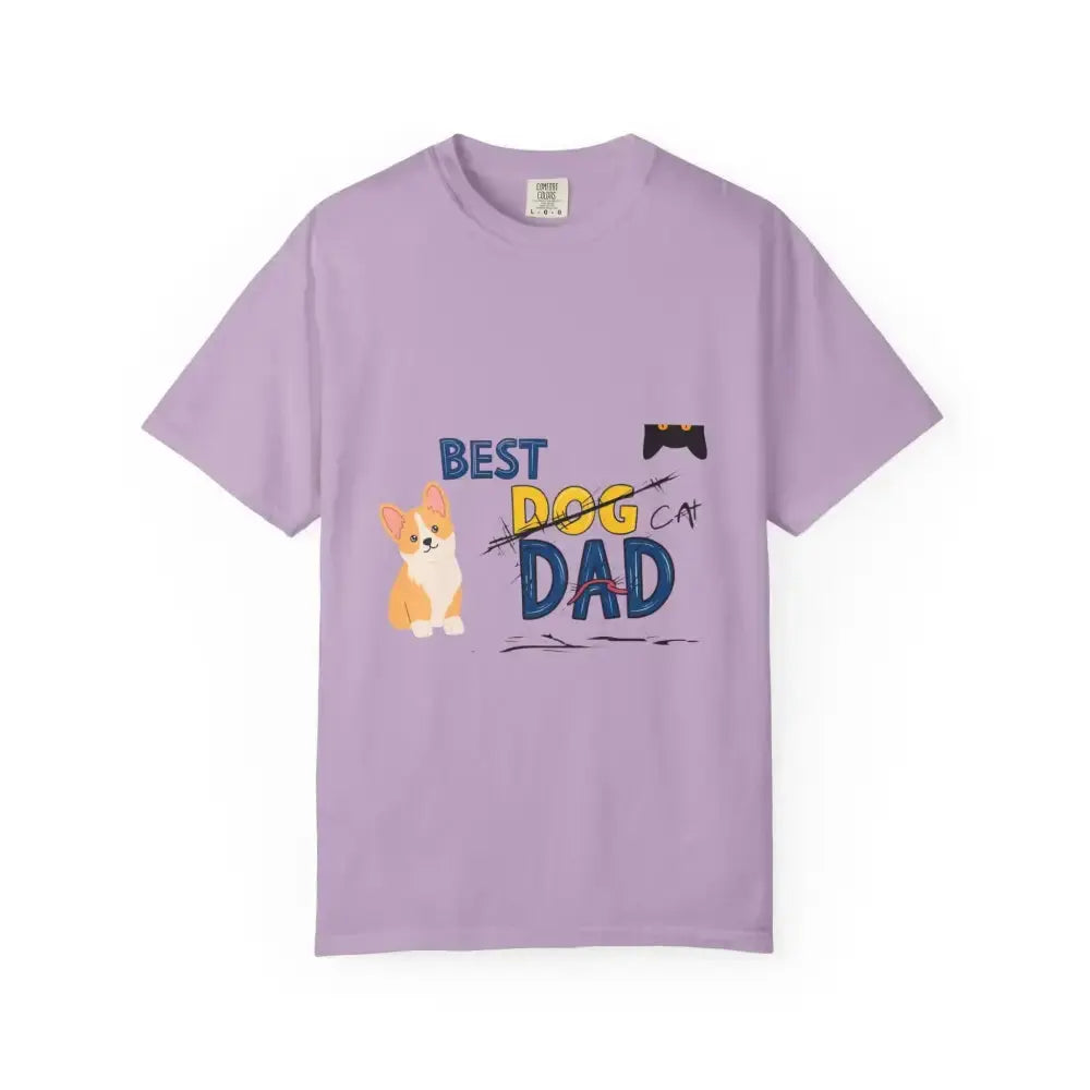 Best Dog Dad Unisex Garment - Dyed T-Shirt | Pet Lover Gift, Funny Dog Dad Tee, Casual Wear, Birthday or Father's Day Gift - FloofChonk