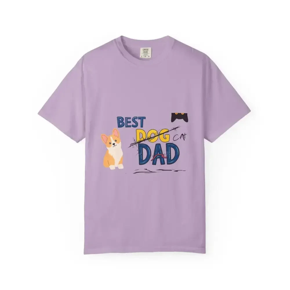 Best Dog Dad Unisex Garment-Dyed T-Shirt | Pet Lover Gift, Funny Dog Dad Tee, Casual Wear, Birthday or Father's Day Gift - FloofChonk
