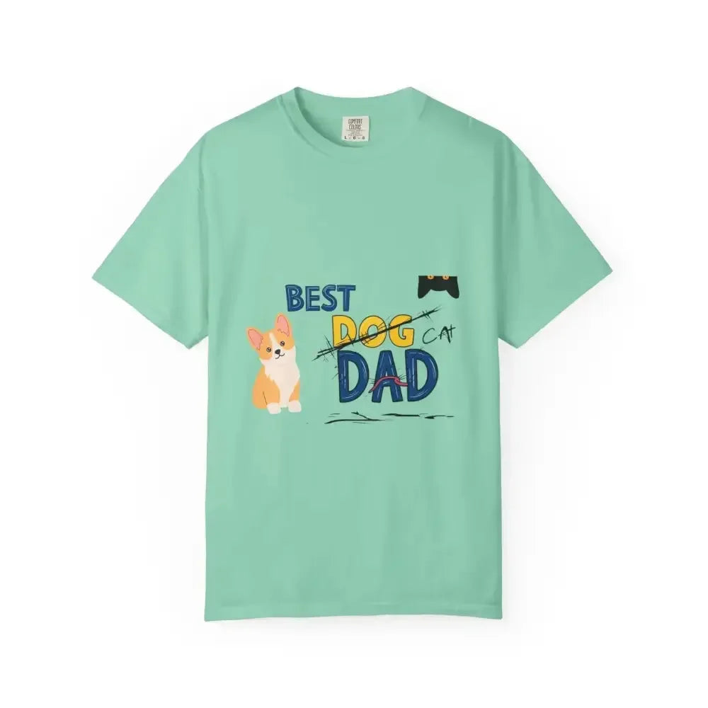 Best Dog Dad Unisex Garment-Dyed T-Shirt | Pet Lover Gift, Funny Dog Dad Tee, Casual Wear, Birthday or Father's Day Gift - FloofChonk