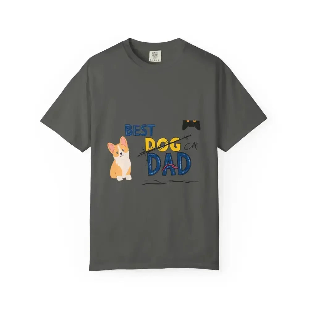 Best Dog Dad Unisex Garment-Dyed T-Shirt | Pet Lover Gift, Funny Dog Dad Tee, Casual Wear, Birthday or Father's Day Gift - FloofChonk