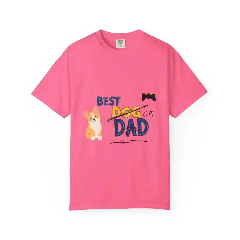 Best Dog Dad Unisex Garment-Dyed T-Shirt | Pet Lover Gift, Funny Dog Dad Tee, Casual Wear, Birthday or Father's Day Gift - FloofChonk