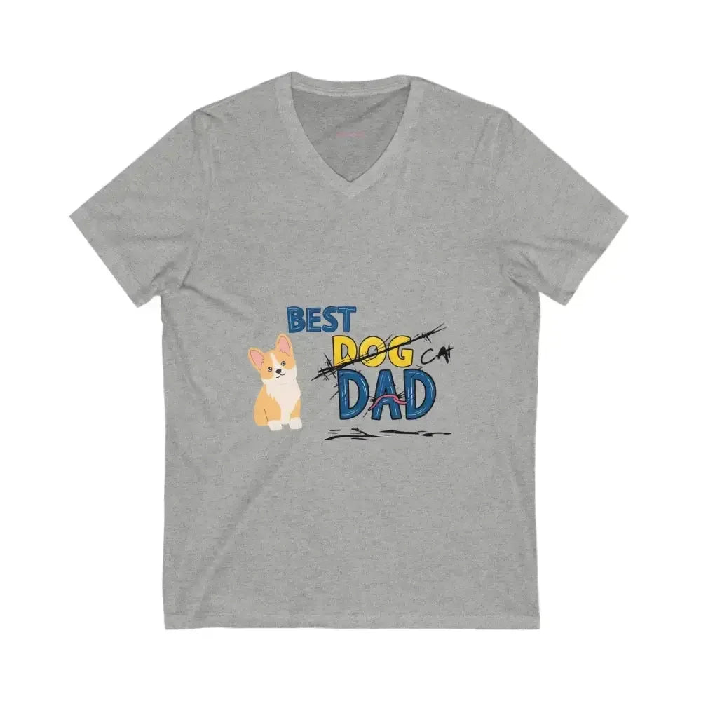 Best Dog Dad V-Neck Tee, Unisex Pet Lover Shirt - FloofChonk