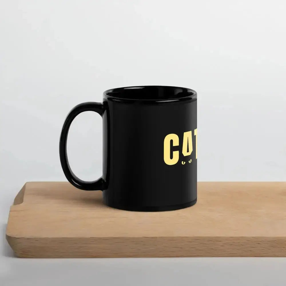 Black Cat Glossy Mug - FloofChonk
