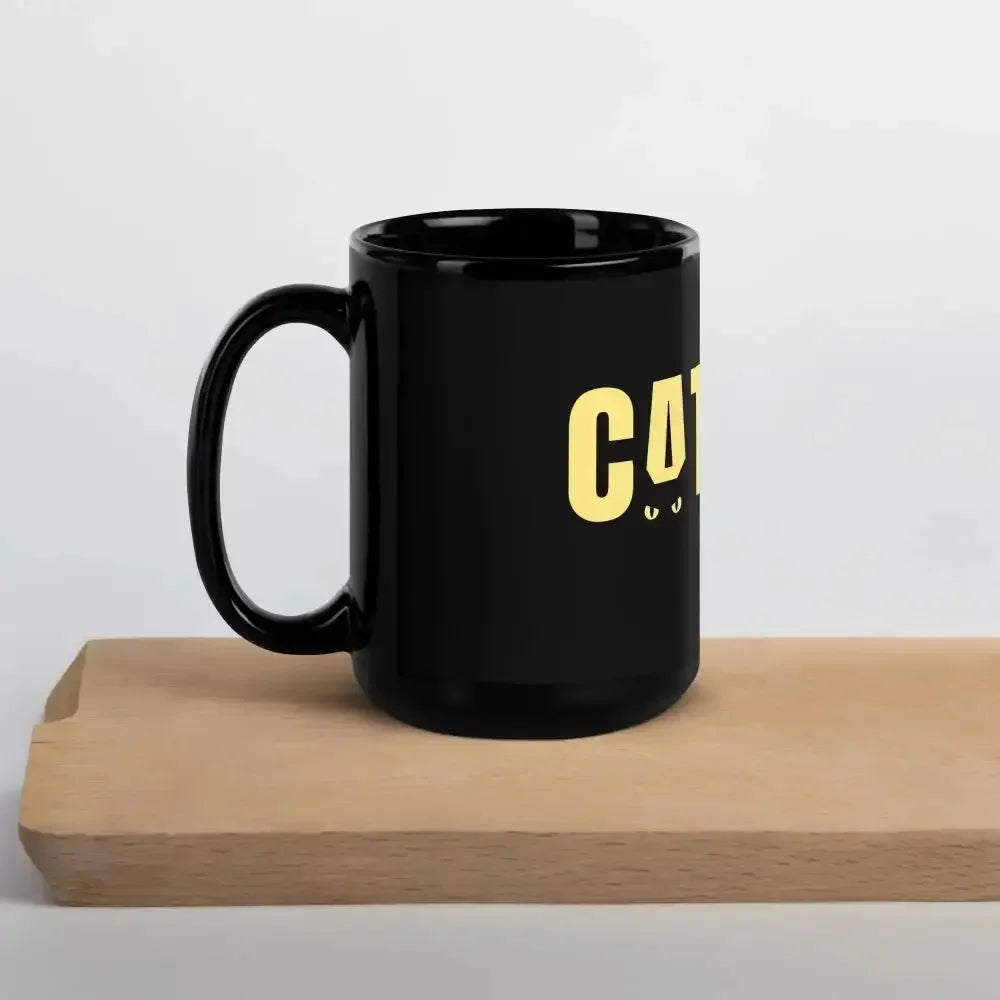 Black Cat Glossy Mug - FloofChonk
