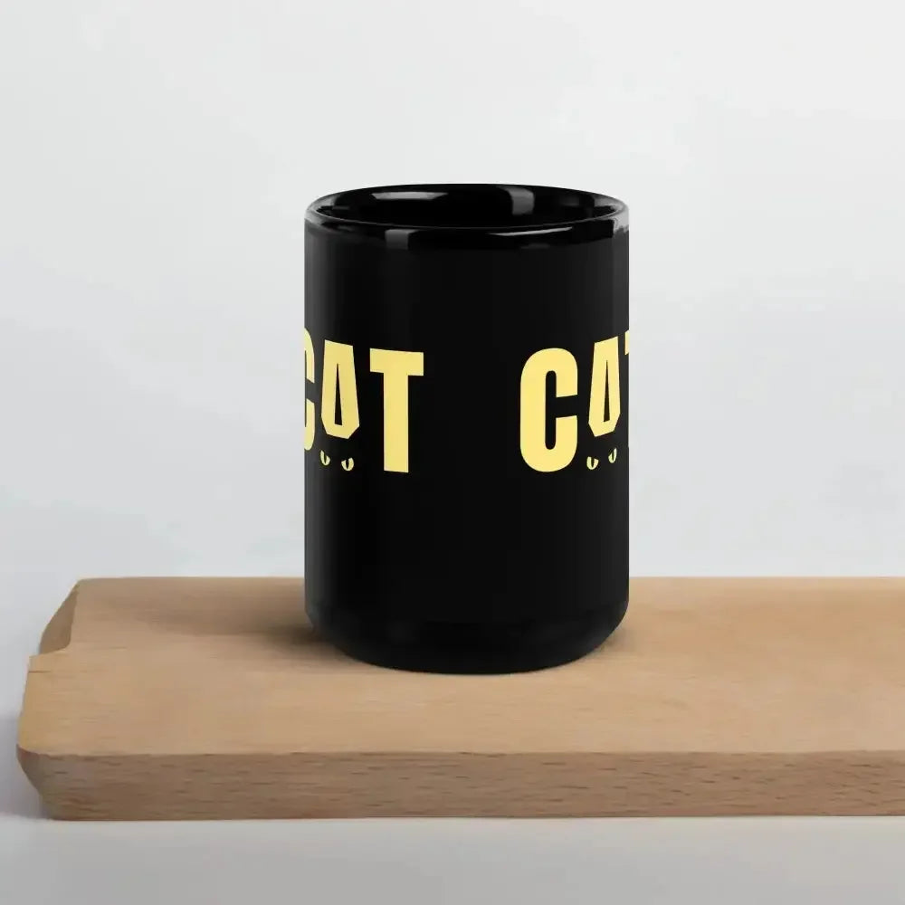Black Cat Glossy Mug - FloofChonk