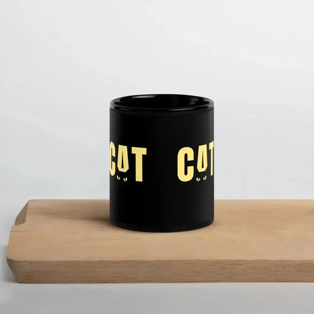 Black Cat Glossy Mug - FloofChonk