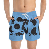 Black Cat Swim Trunks - All Over Prints