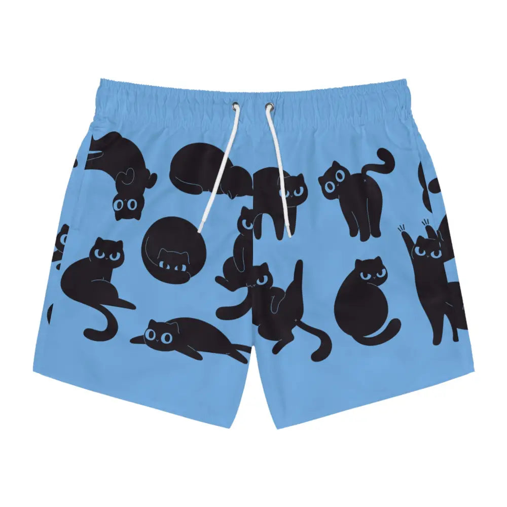 Black Cat Swim Trunks - XS / Seam thread color automatically matched to design - All Over Prints