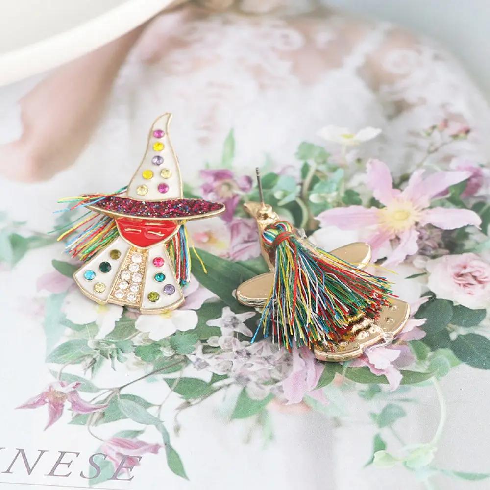 Witch Rhinestone Alloy Earrings - FloofChonk