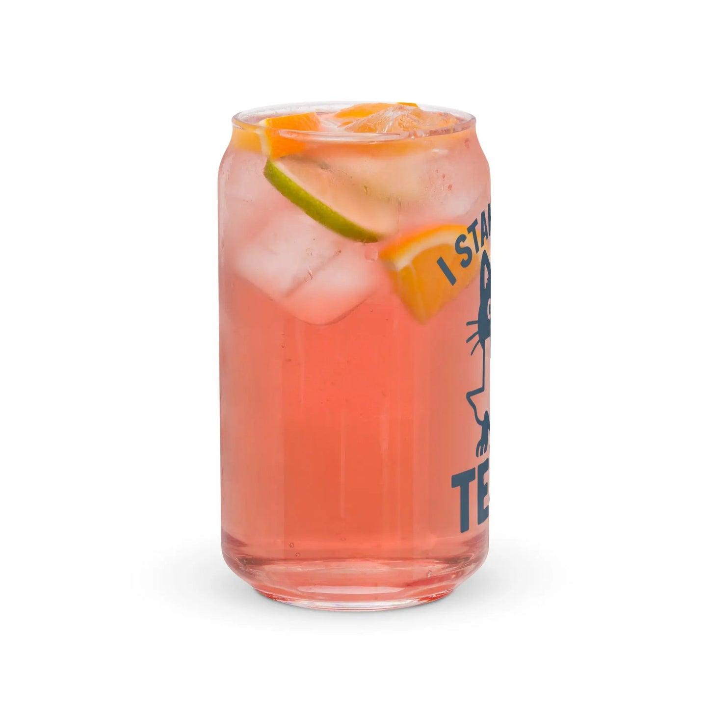 I Stand with Texas Can-shaped Glass - FloofChonk