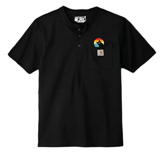 Carhartt® Short Sleeve Henley T-Shirt With Peeking Cat - FloofChonk
