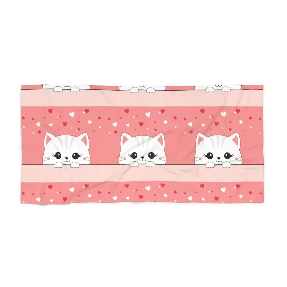 Cat Beach Towel - 30’’ × 60’’ - Home Decor