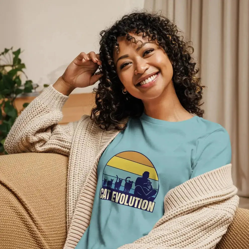 Cat Evolution Casual Women's T-Shirt - FloofChonk