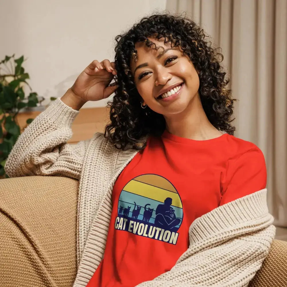 Cat Evolution Casual Women's T-Shirt - FloofChonk