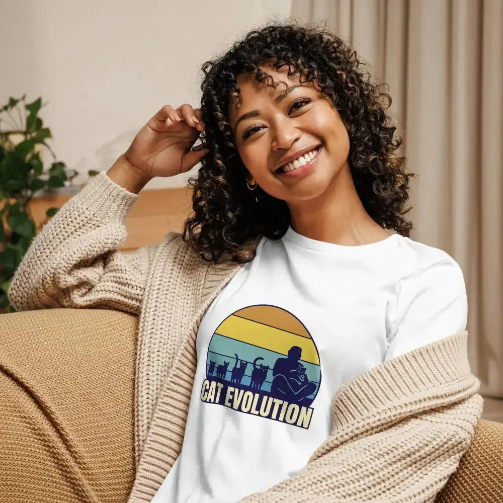 Cat Evolution Casual Women's T-Shirt - FloofChonk