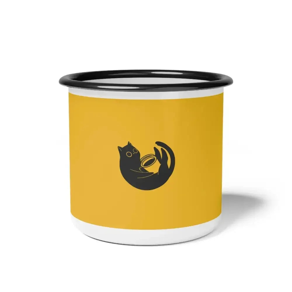 Cat Lover Enamel Camp Cup - Cute Kitty Design for Camping & Home - FloofChonk