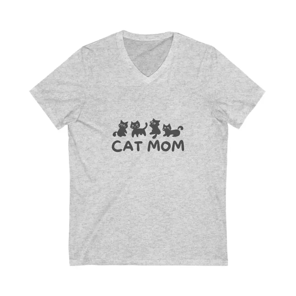 Cat Mom V - Neck Tee | Perfect Gift for Cat Lovers - FloofChonk