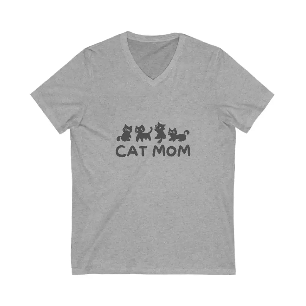 Cat Mom V - Neck Tee | Perfect Gift for Cat Lovers - FloofChonk