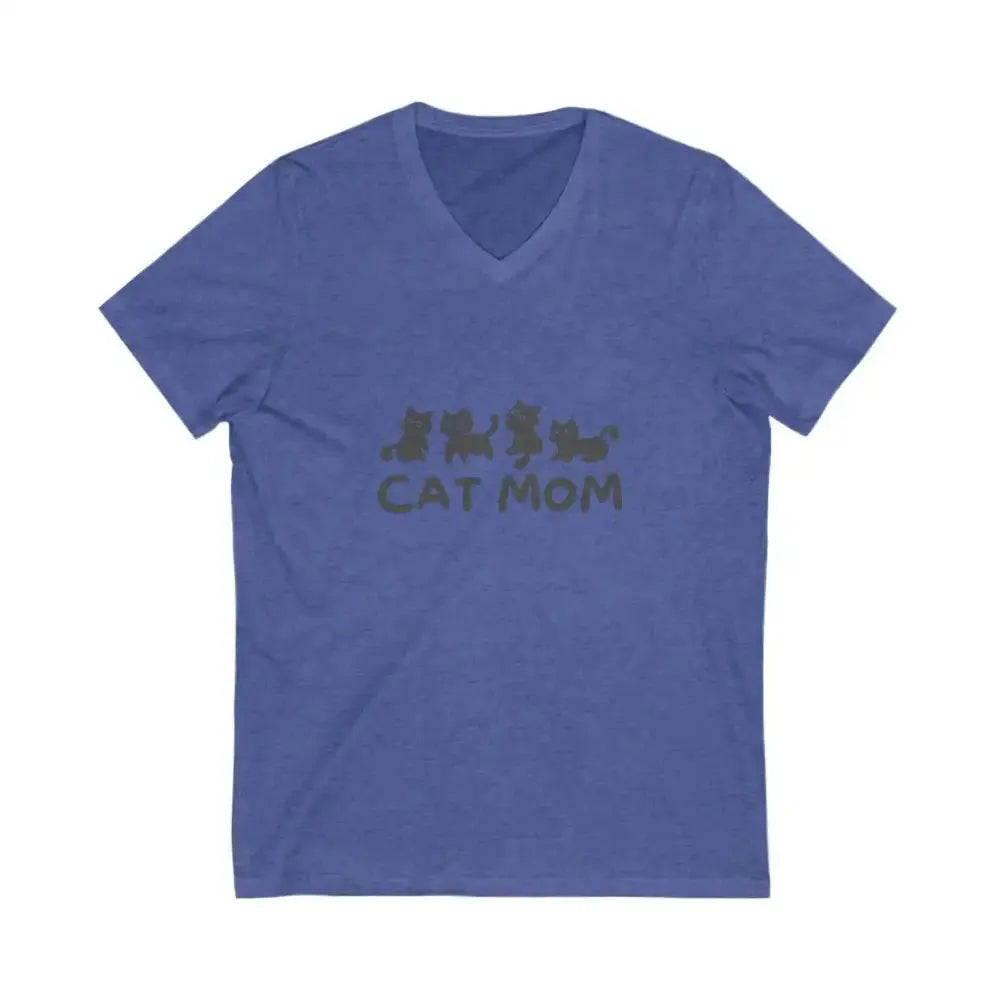 Cat Mom V - Neck Tee | Perfect Gift for Cat Lovers - FloofChonk