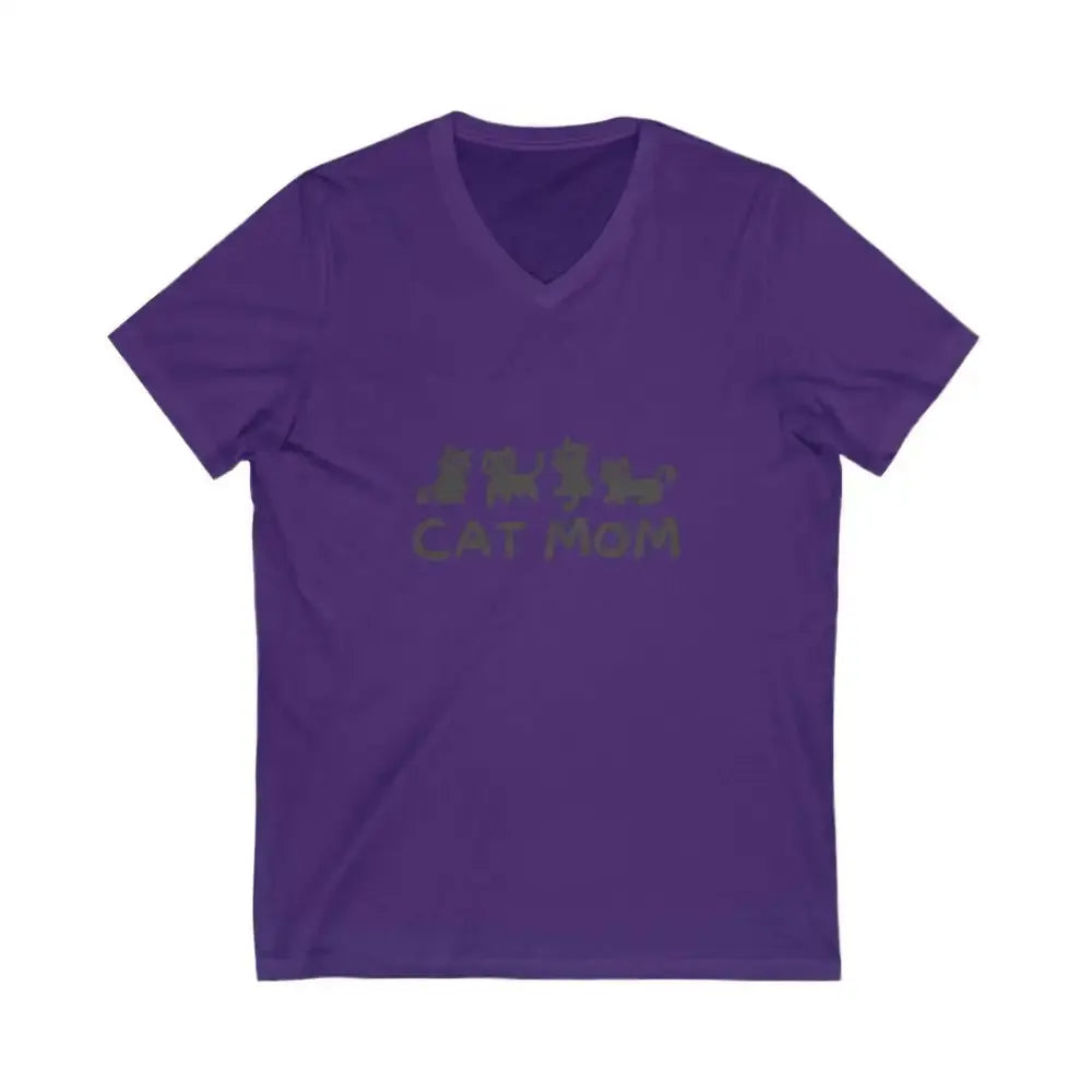 Cat Mom V - Neck Tee | Perfect Gift for Cat Lovers - FloofChonk