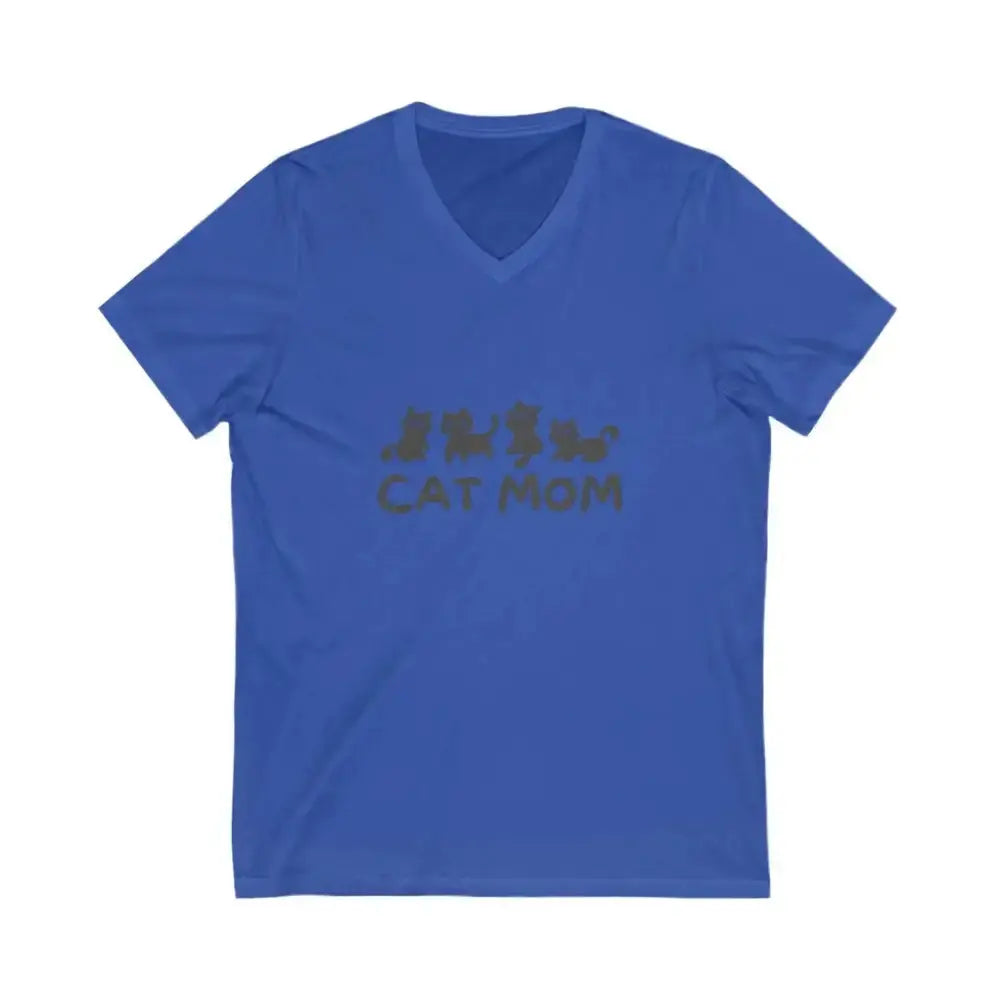 Cat Mom V - Neck Tee | Perfect Gift for Cat Lovers - FloofChonk