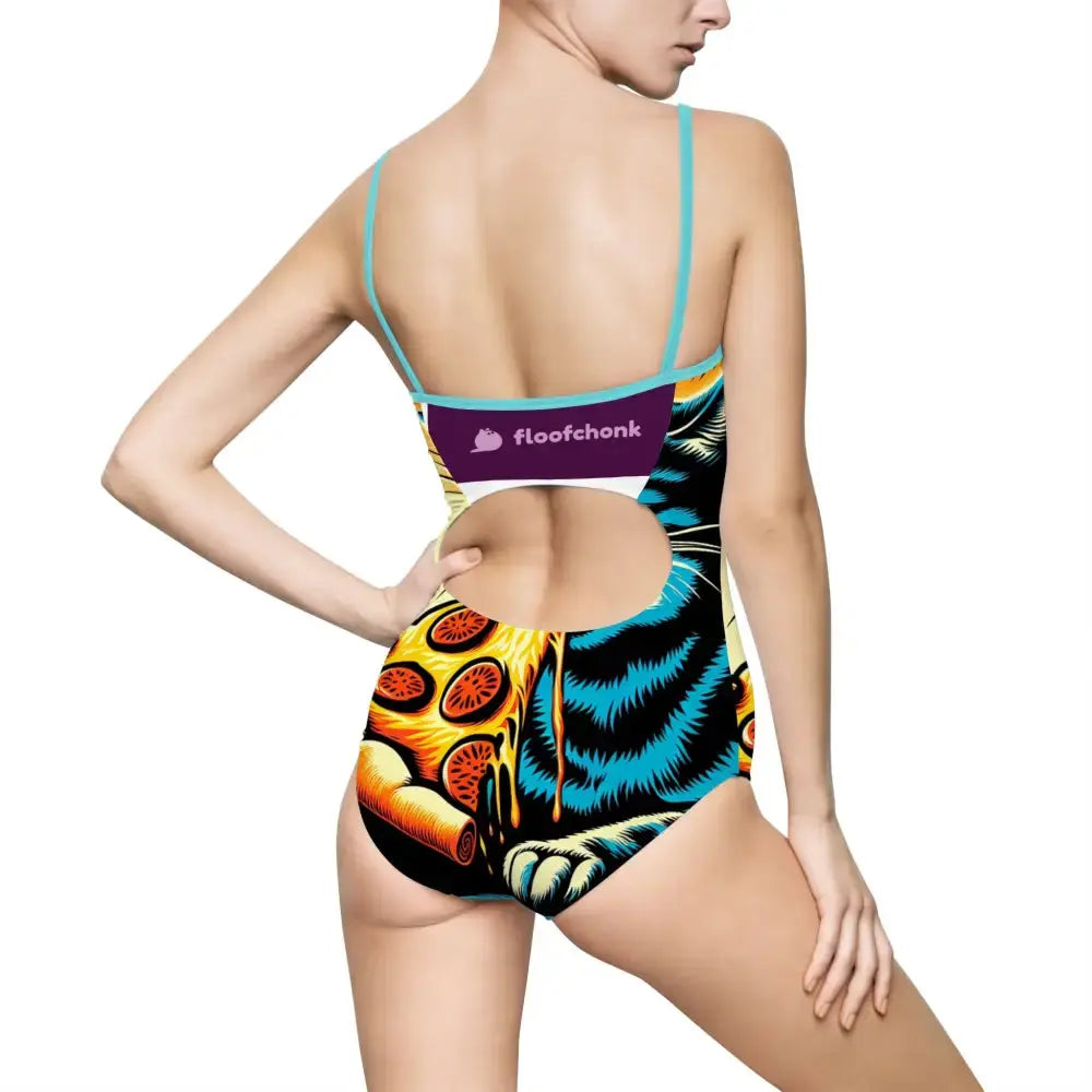 Cat Pizza One-Piece Swimsuit - All Over Prints