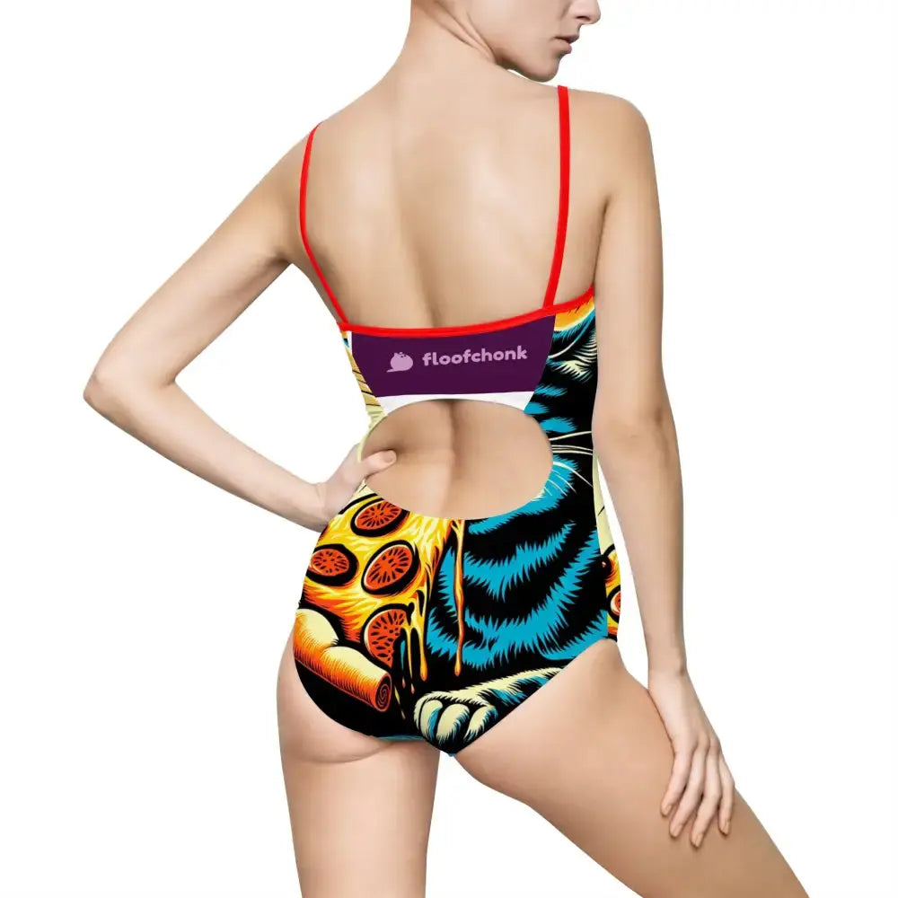 Cat Pizza One-Piece Swimsuit - All Over Prints