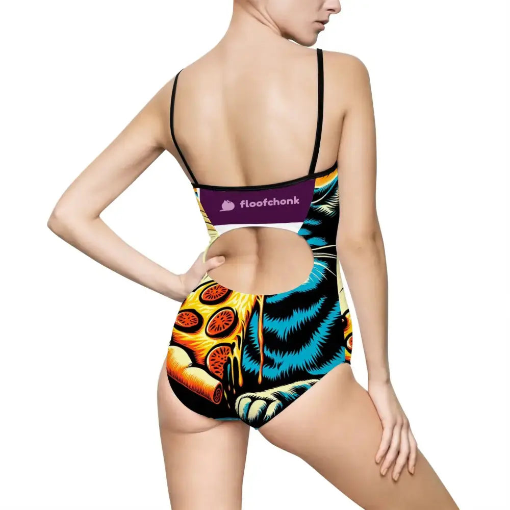 Cat Pizza One-Piece Swimsuit - All Over Prints