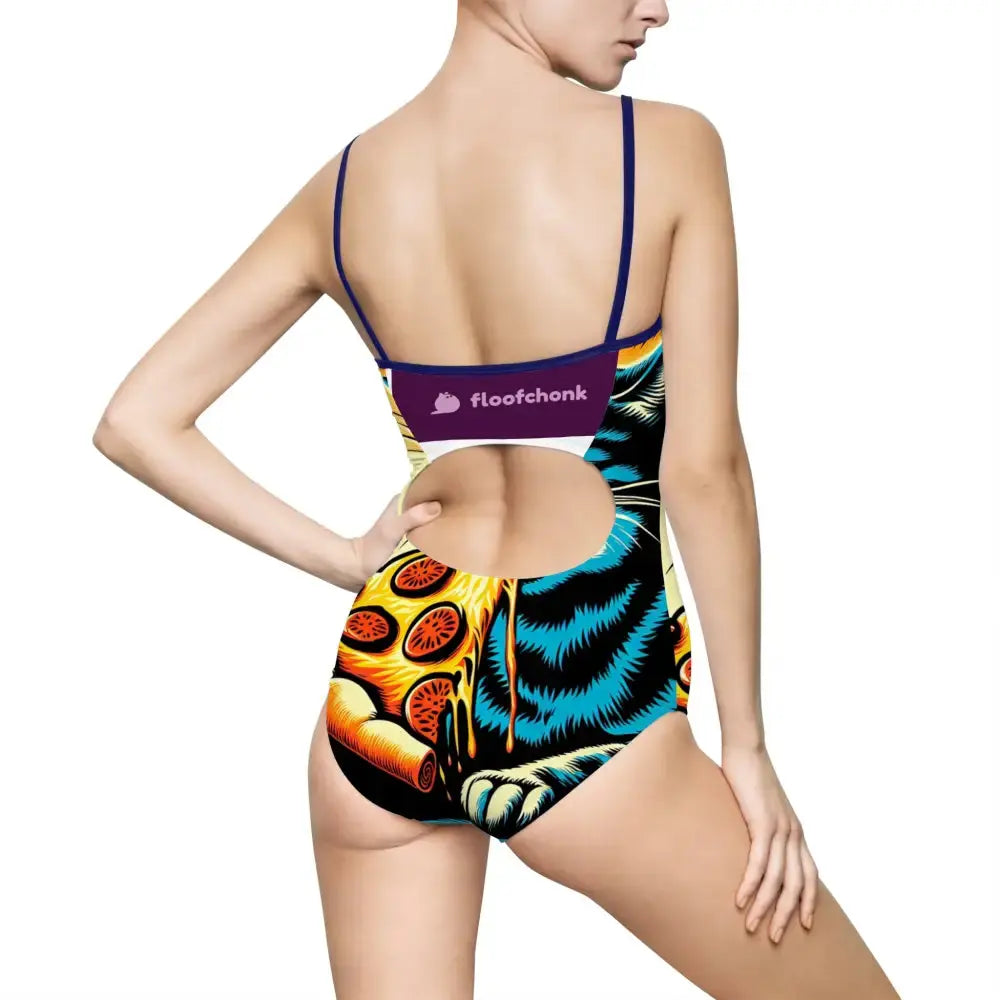 Cat Pizza One-Piece Swimsuit - All Over Prints