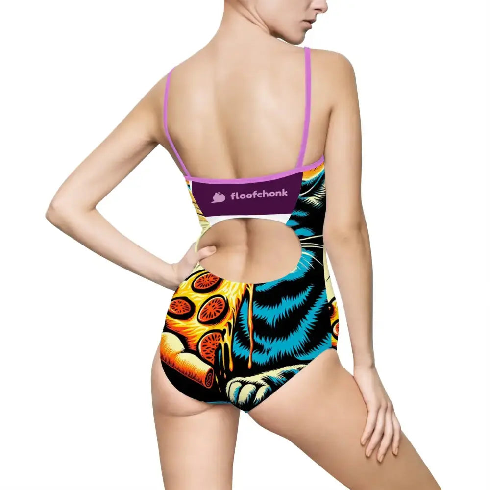 Cat Pizza One-Piece Swimsuit - All Over Prints