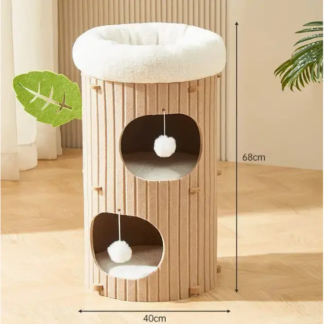 Cat Scratch Board Felt Nest Four Seasons - FloofChonk