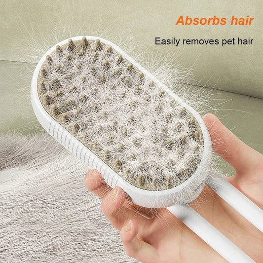 Cat Steam Brush Steamy Dog Brush 3 in 1 Electric Spray Cat Hair Brushes USB Rechargeable Dog Grooming Massage Comb for Pet Hairs - FloofChonk