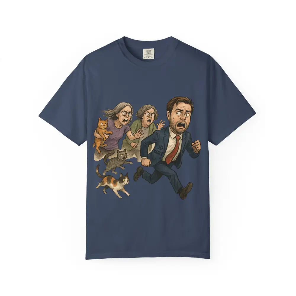Cats Chasing Figure T-Shirt Funny - Midnight / S - T-Shirts
