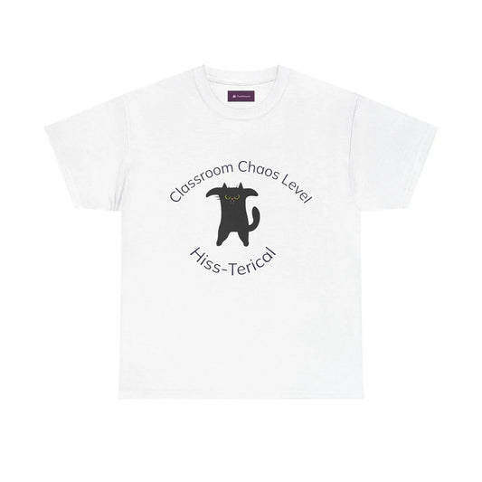 Classroom Chaos Cat Tee – Teacher Humor Cotton Tee - FloofChonk