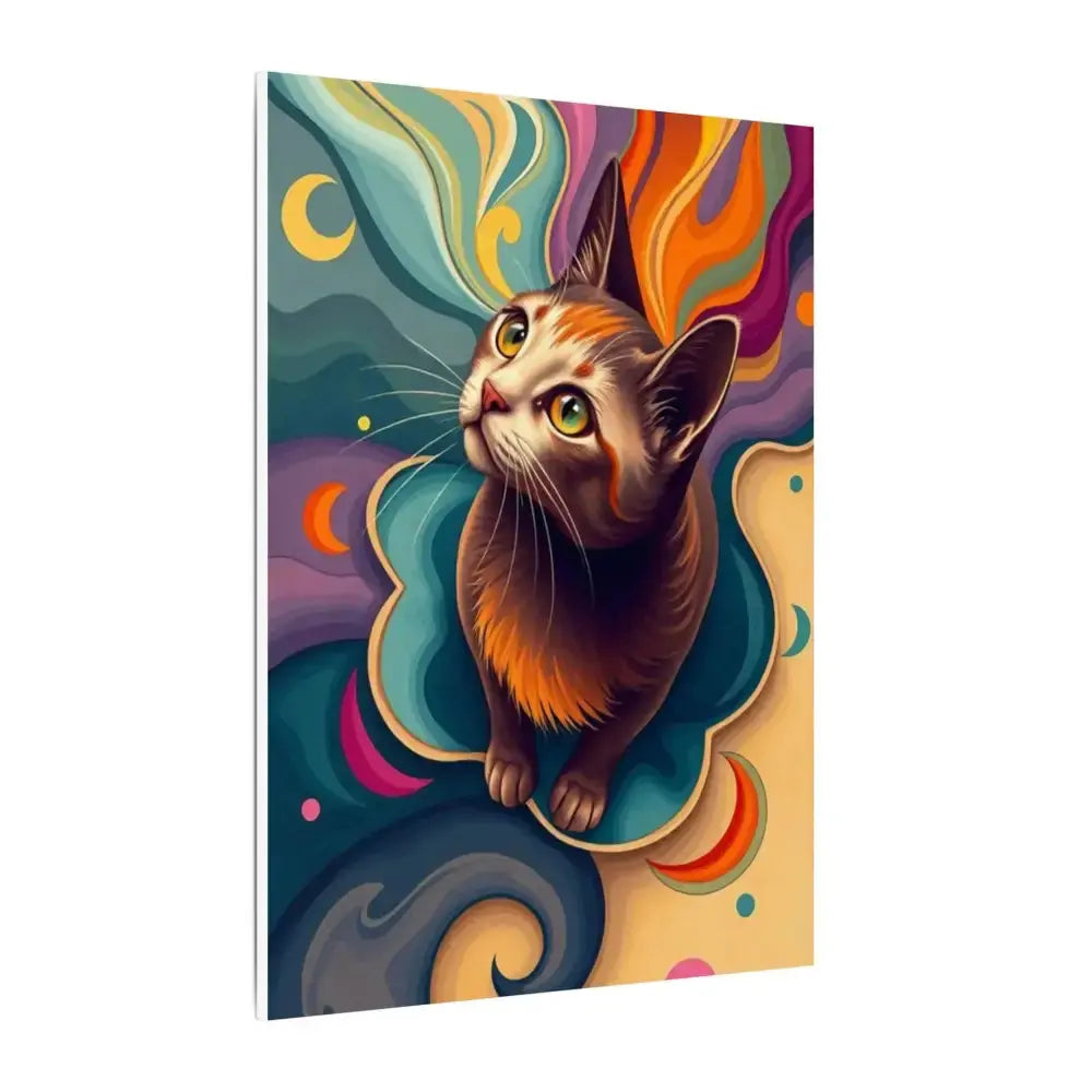 Colorful Cat Canvas Art – Stretched Wall Decor for Pet Lovers - FloofChonk