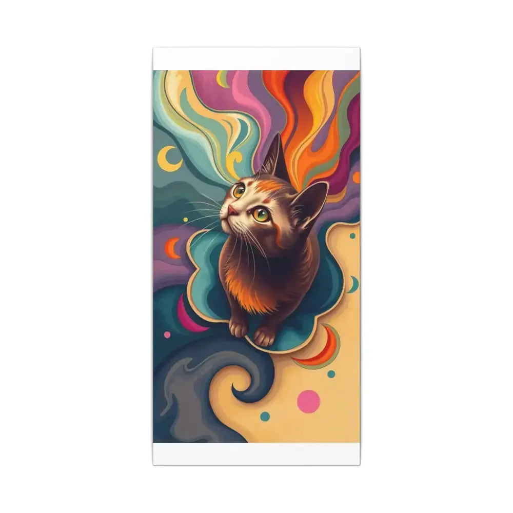 Colorful Cat Canvas Art – Stretched Wall Decor for Pet Lovers - FloofChonk
