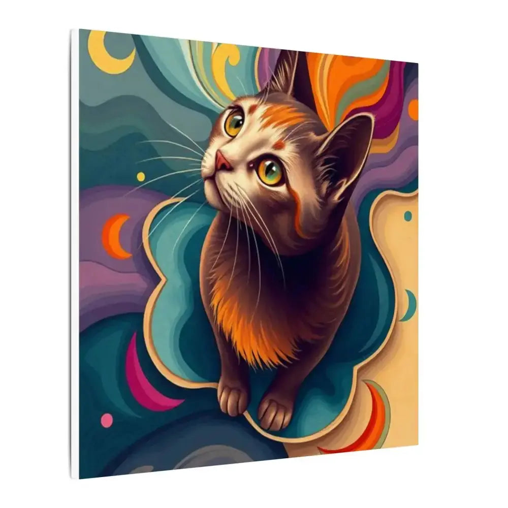 Colorful Cat Canvas Art – Stretched Wall Decor for Pet Lovers - FloofChonk