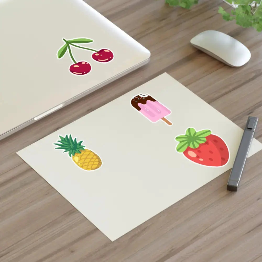 Colorful Fruit & Dessert Sticker Sheets | Fun Planners, Scrapbooking, Kids’ Crafts, Party Favors, DIY Projects - FloofChonk
