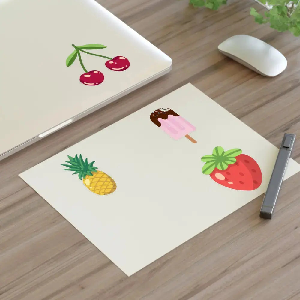 Colorful Fruit & Dessert Sticker Sheets | Fun Planners, Scrapbooking, Kids’ Crafts, Party Favors, DIY Projects - FloofChonk