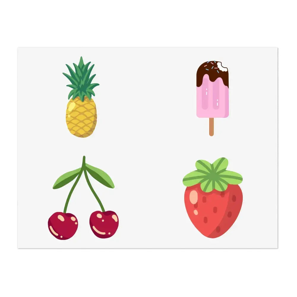 Colorful Fruit & Dessert Sticker Sheets | Fun Planners, Scrapbooking, Kids’ Crafts, Party Favors, DIY Projects - FloofChonk