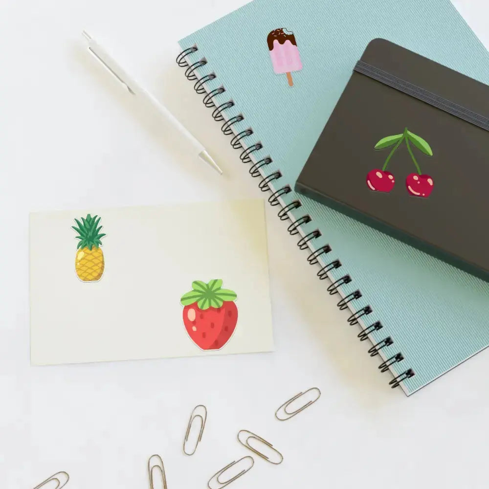 Colorful Fruit & Dessert Sticker Sheets | Fun Planners, Scrapbooking, Kids’ Crafts, Party Favors, DIY Projects - FloofChonk