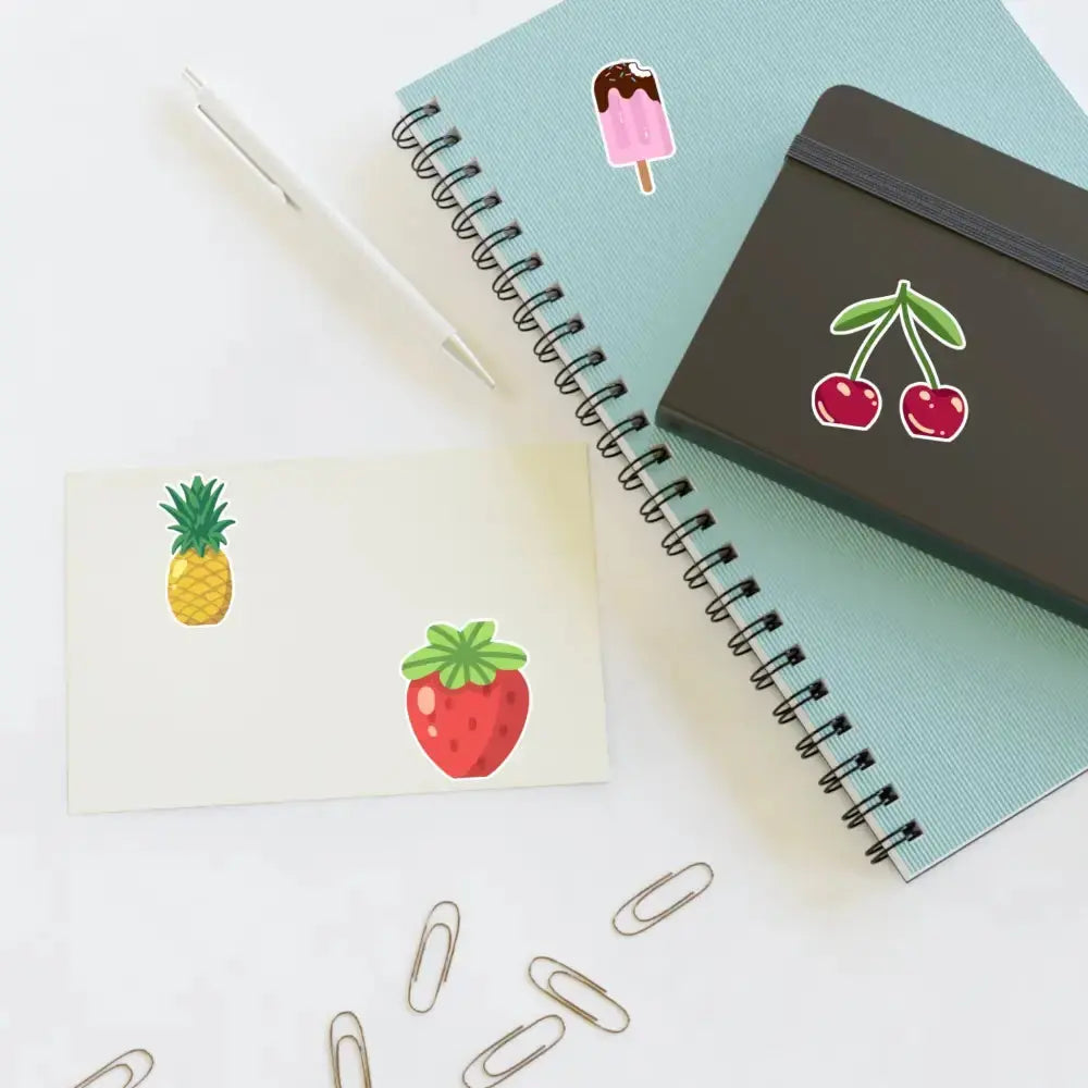 Colorful Fruit & Dessert Sticker Sheets | Fun Planners, Scrapbooking, Kids’ Crafts, Party Favors, DIY Projects - FloofChonk