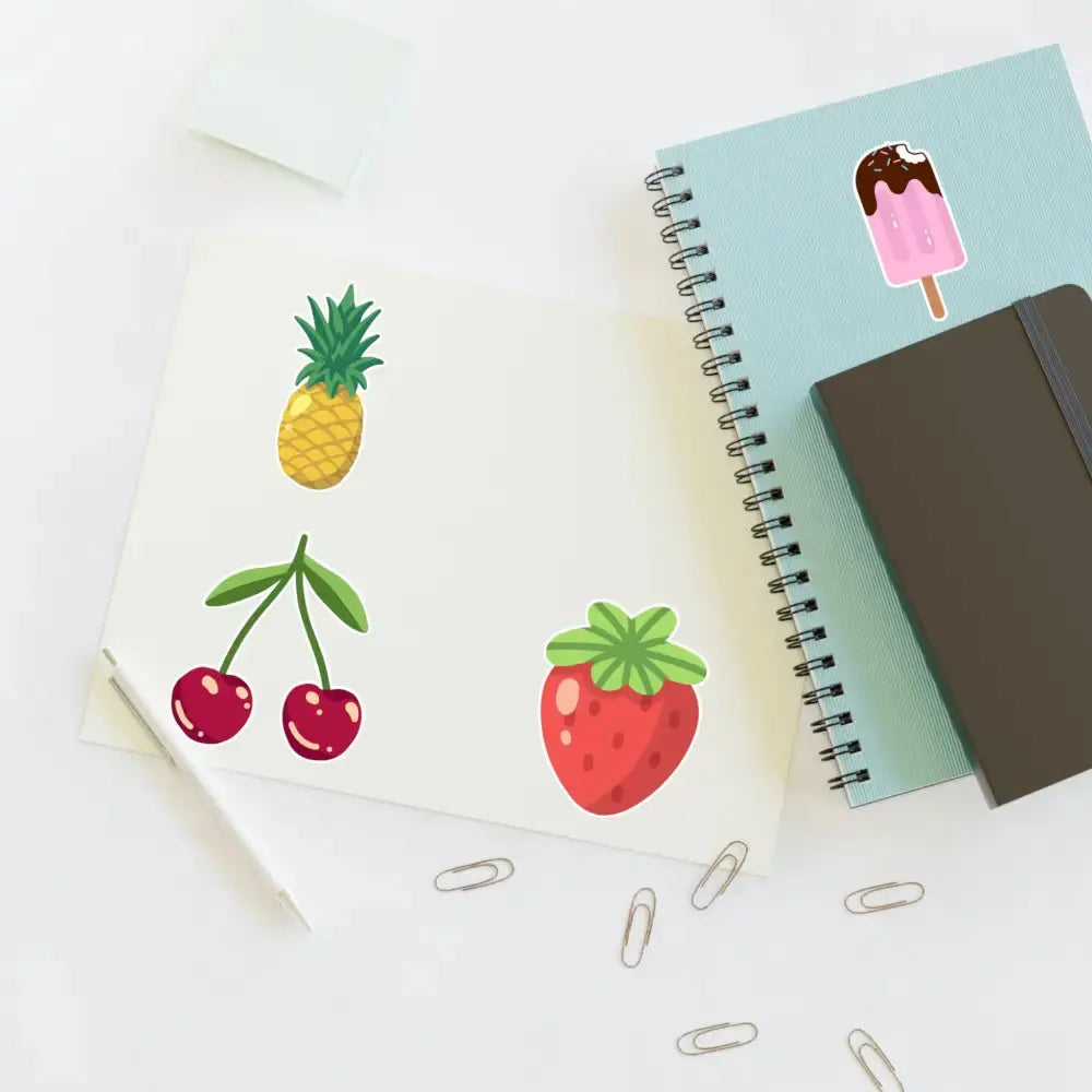 Colorful Fruit & Dessert Sticker Sheets | Fun Planners, Scrapbooking, Kids’ Crafts, Party Favors, DIY Projects - FloofChonk